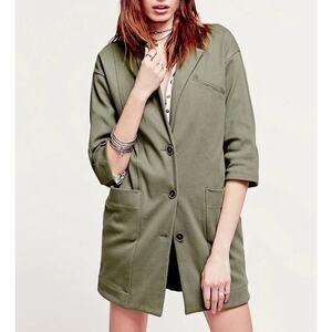 Free People Whole Story Knit Jacket Olive Green SZ Small MSRP: $148